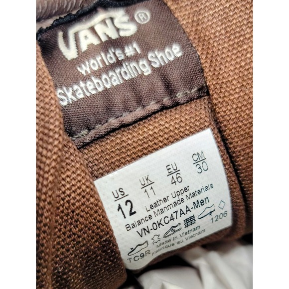 VANS Classic TC9R Chocolate Brown Leather Sneakers Mens 12 - Picture 10 of 10